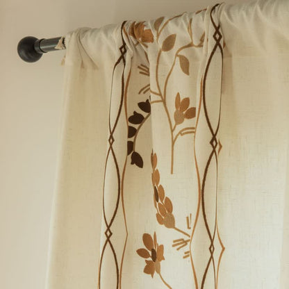 Ownkoti Floral Vine Light  Filtering Curtain with Tassels - image 4