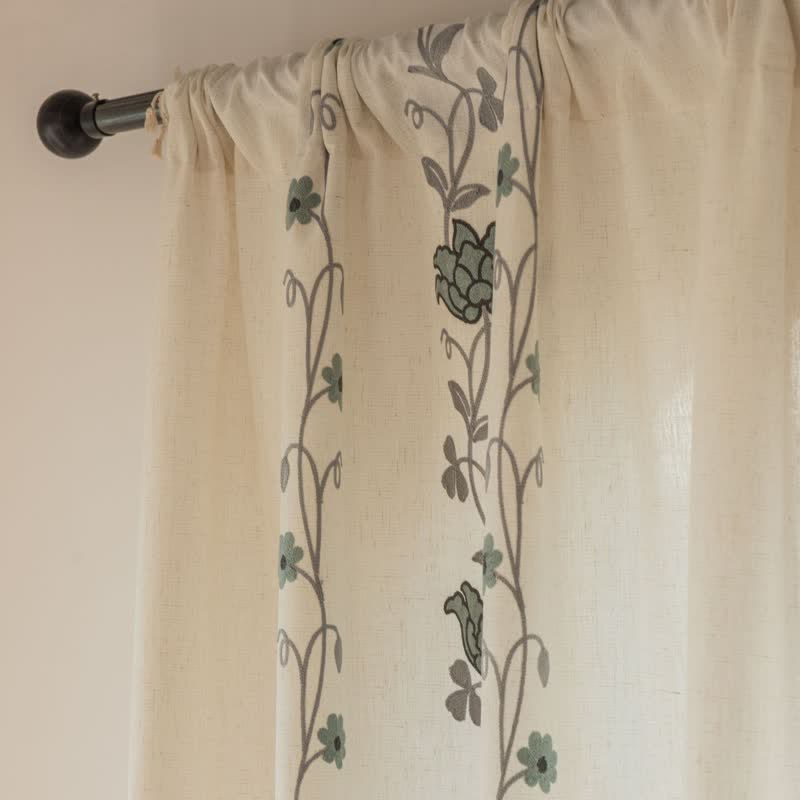 Ownkoti Rose Floral Vine Tassel Curtain - image 3