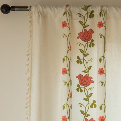 Ownkoti Rose Floral Vine Tassel Curtain - image 10