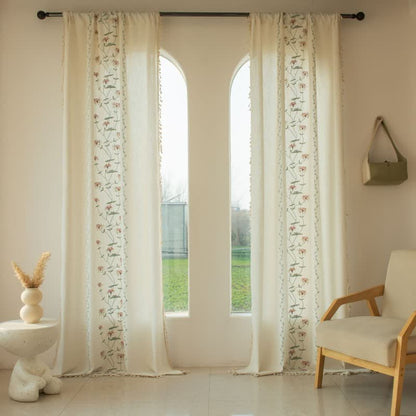 Ownkoti Red Spider Lily Curtain with Tassels - image 1