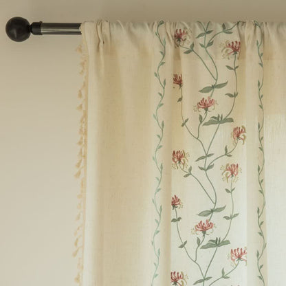 Ownkoti Red Spider Lily Curtain with Tassels - image 3