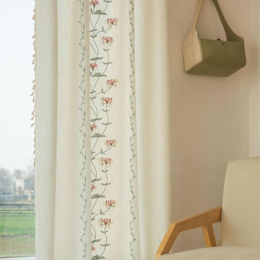 Ownkoti Red Spider Lily Curtain with Tassels - image 2