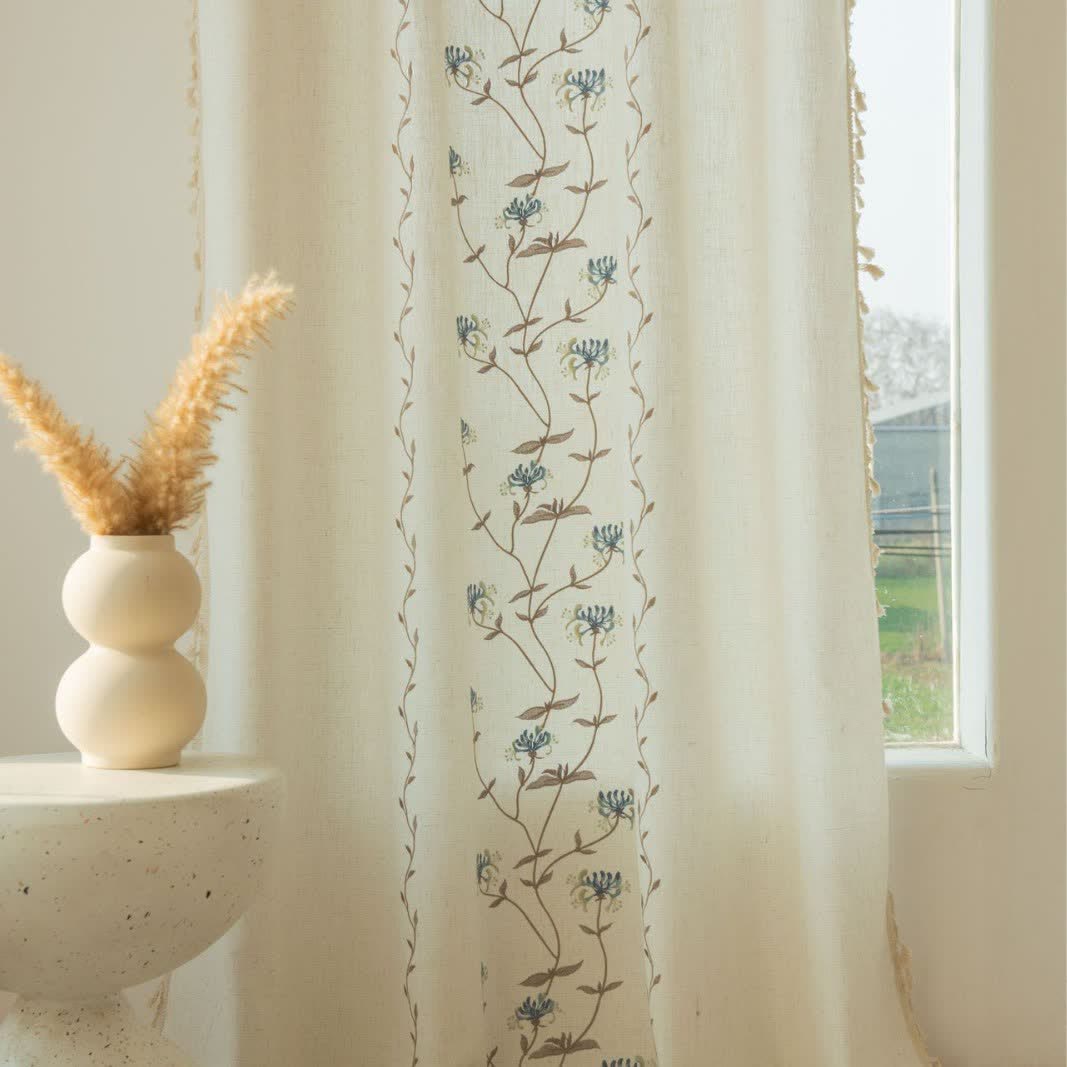 Ownkoti Red Spider Lily Curtain with Tassels - image 7