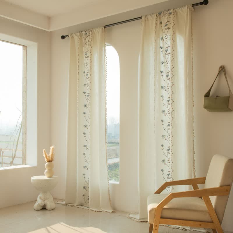 Ownkoti Red Spider Lily Curtain with Tassels - image 6