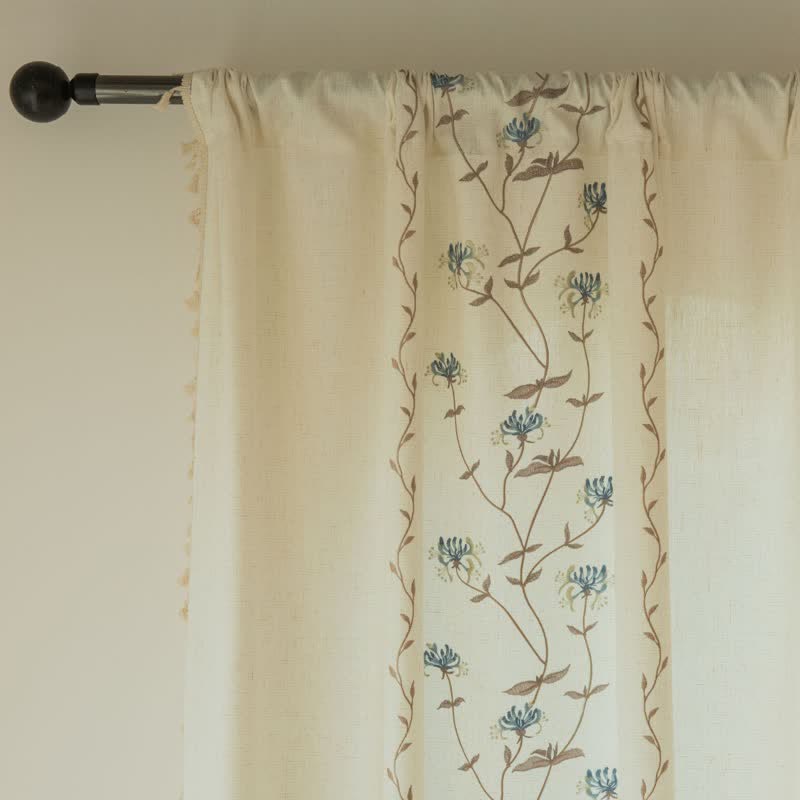 Ownkoti Red Spider Lily Curtain with Tassels - image 8