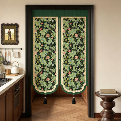 Ownkoti Vintage Floral Door Curtain With Tassels - image 1