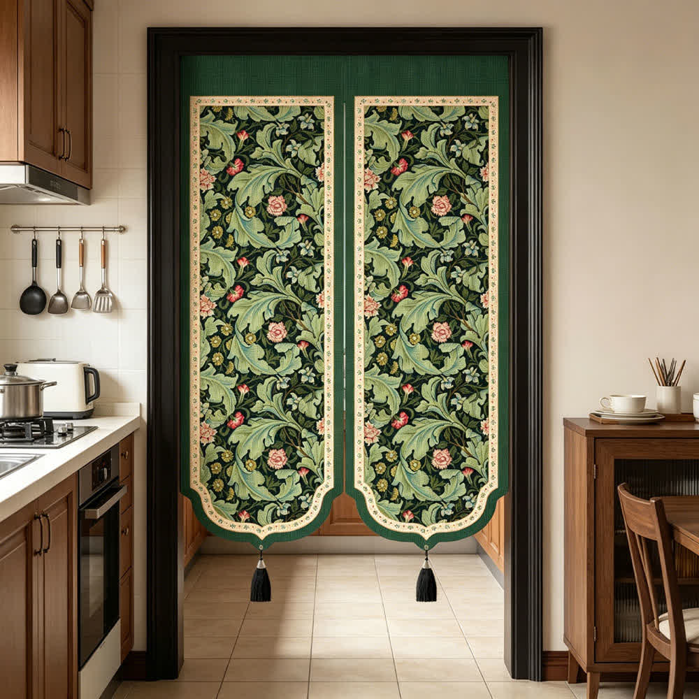 Ownkoti Vintage Floral Door Curtain With Tassels - image 4