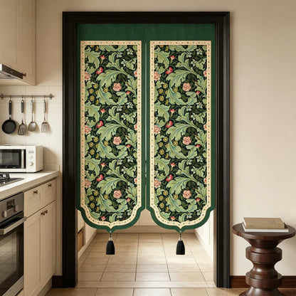 Ownkoti Vintage Floral Door Curtain With Tassels - image 3