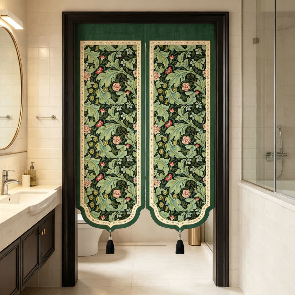 Ownkoti Vintage Floral Door Curtain With Tassels - image 2