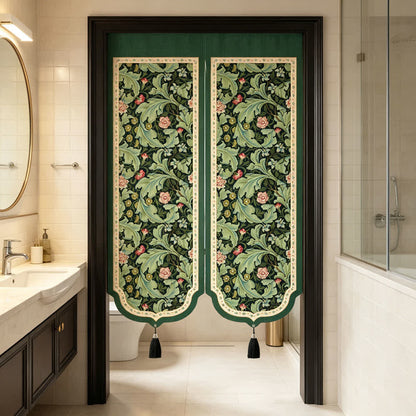 Ownkoti Vintage Floral Door Curtain With Tassels - image 2