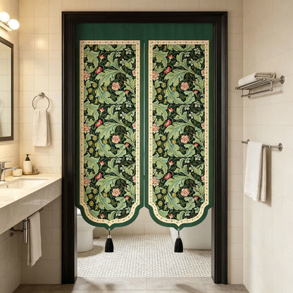 Ownkoti Vintage Floral Door Curtain With Tassels - image 5