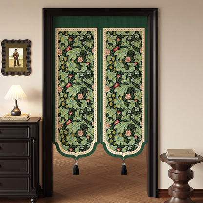 Ownkoti Vintage Floral Door Curtain With Tassels - 39"W x 55"L - image 0