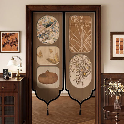 Ownkoti Vintage Oriental Room Divider Door Curtain - Split-center - 39"W x 59"L - image 0