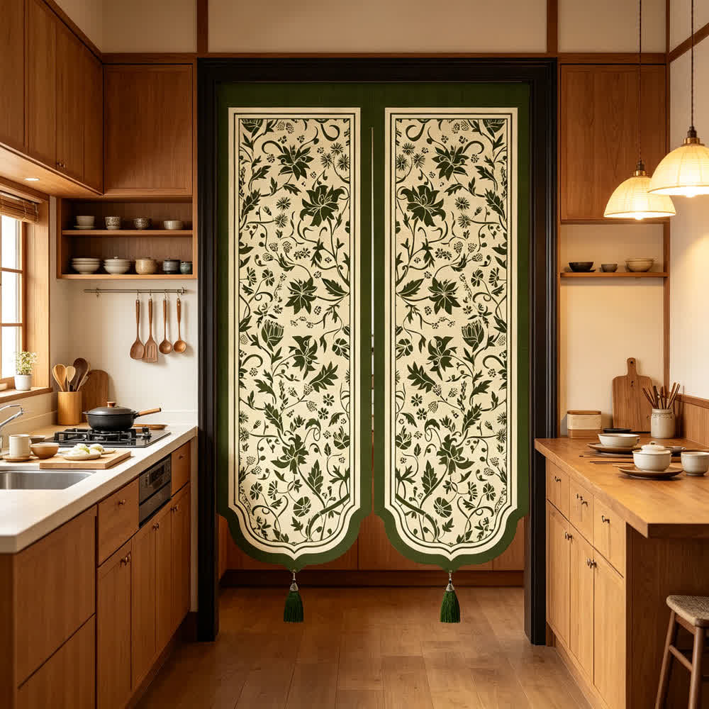 Ownkoti Vintage Floral Room Divider Door Curtain - image 1