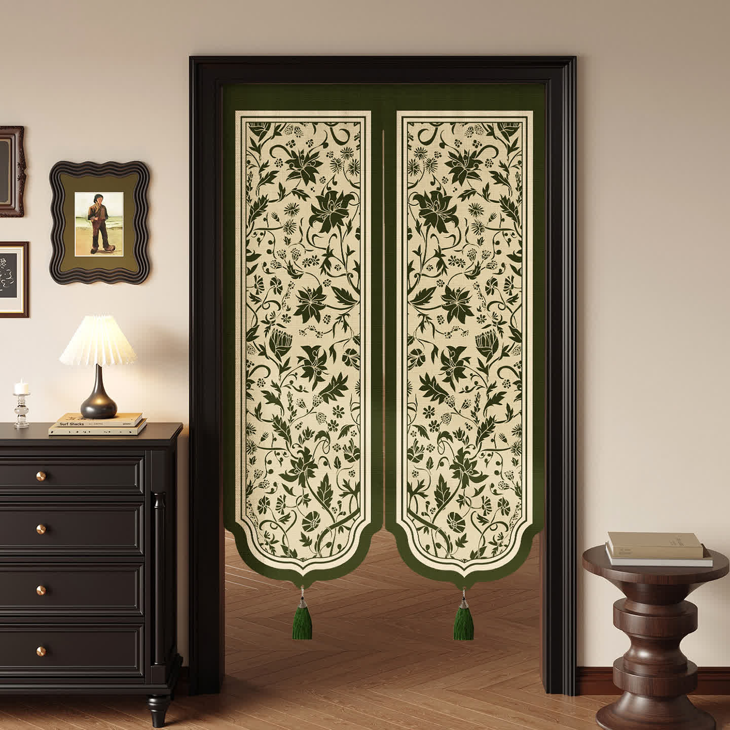 Ownkoti Vintage Floral Room Divider Door Curtain - 39"W x 55"L - image 0