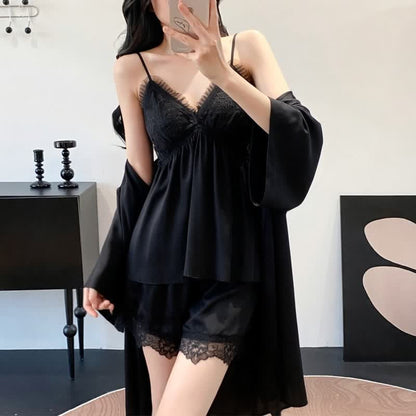 Ownkoti Elegant Lace Trim Loungewear Set - image 7