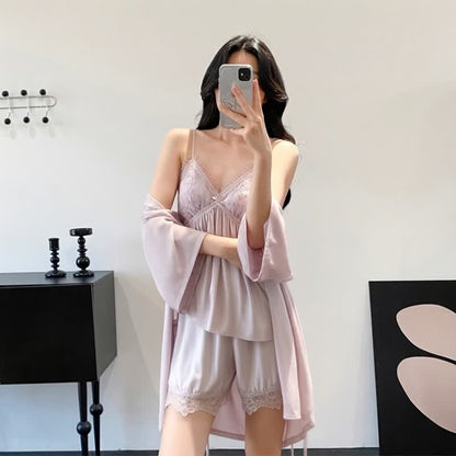 Ownkoti Elegant Lace Trim Loungewear Set - image 19