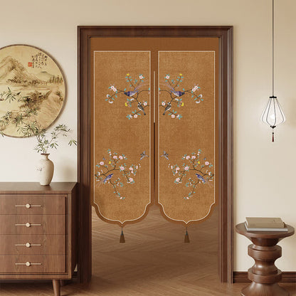 Ownkoti Floral Bird Room Divider Door Curtain - Brown - 39"W x 55"L - image 5