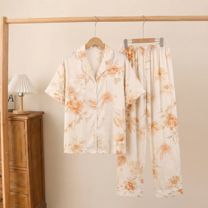 Ownkoti Elegant Blooming Floral Silky Loungewear Set - image 1