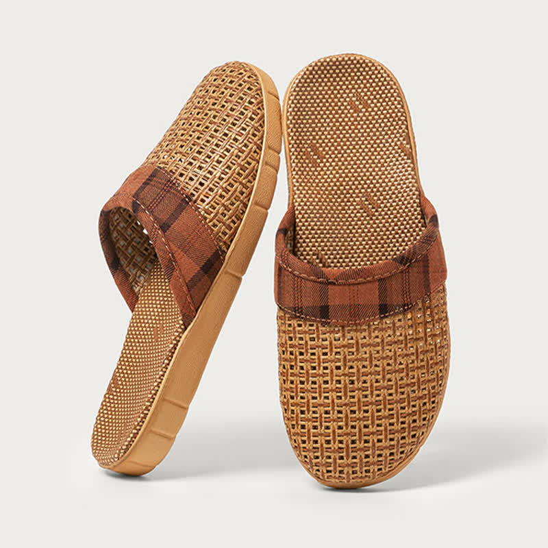 Ownkoti Rattan Odor-Resistant Indoor Slippers  - Wine - 3XL - image 3