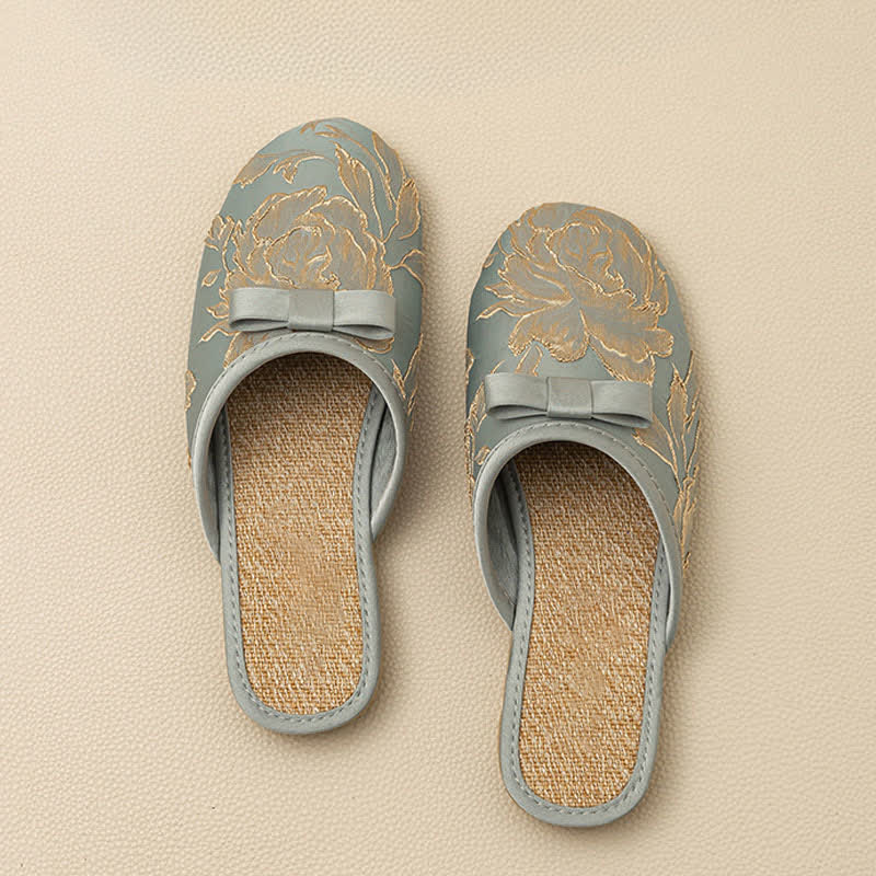 Ownkoti Embroidery Linen Slippers with Closed Toe - image 7