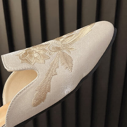 Ownkoti Elegant Floral Embroidery Pointed-Toe Mules - image 7