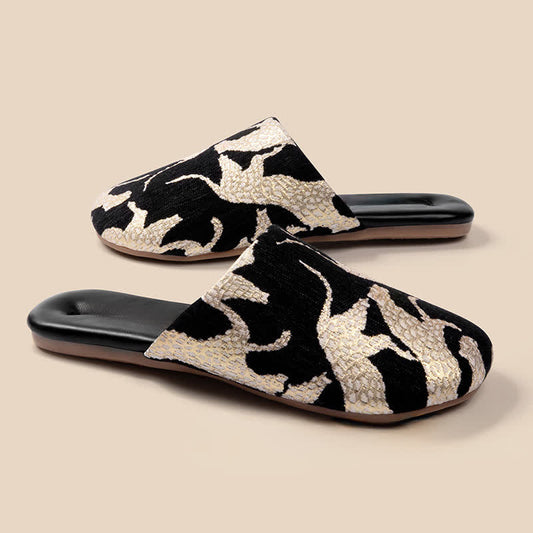 Ownkoti Jacquard Animal Closed-ToeIndoor Slippers  - Black - 2XL - image 0