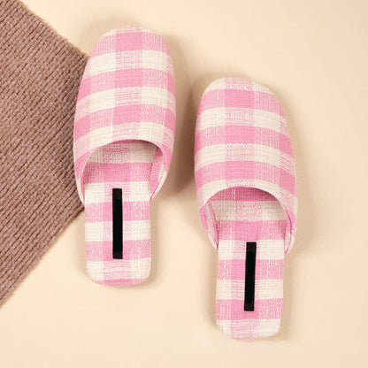 Ownkoti Chic Plaid Cotton-Linen Anti-Slip Slippers - image 8