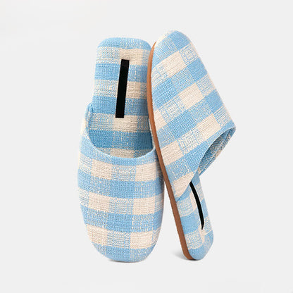 Ownkoti Chic Plaid Cotton-Linen Anti-Slip Slippers - image 11