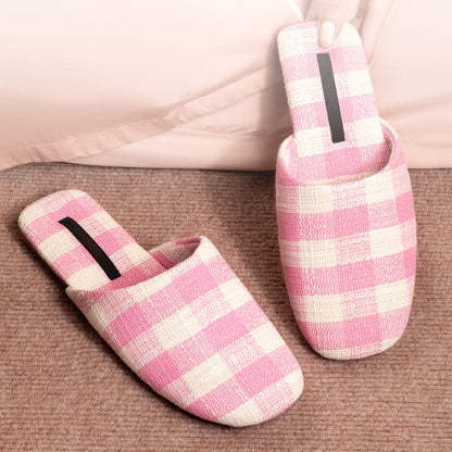 Ownkoti Chic Plaid Cotton-Linen Anti-Slip Slippers - image 6