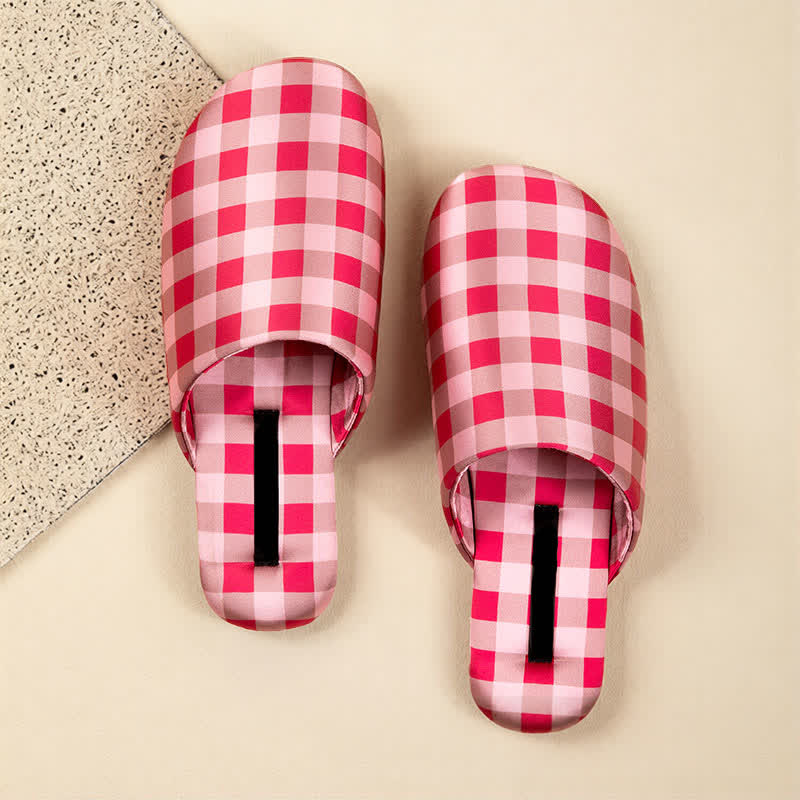 Ownkoti Breathable Satin-Touch Plaid House Shoes - image 7