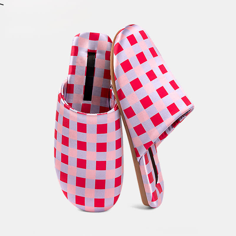 Ownkoti Breathable Satin-Touch Plaid House Shoes - image 10