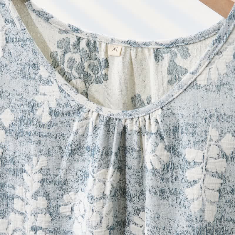 Ownkoti Elegant Botanical Pure Cotton Sleeveless Nightgown - image 6