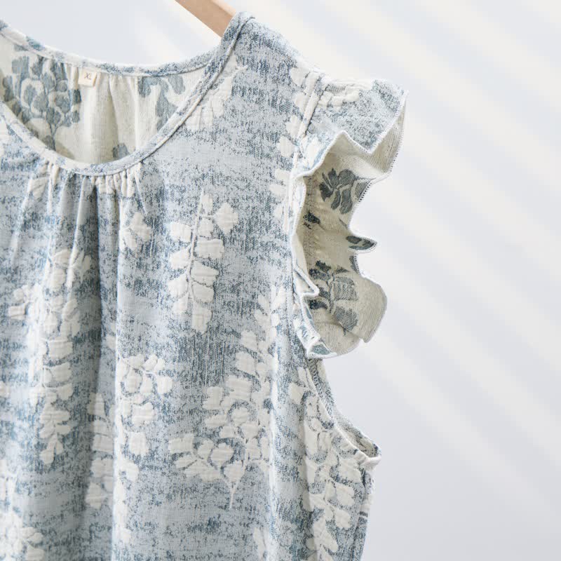 Ownkoti Elegant Botanical Pure Cotton Sleeveless Nightgown - image 5
