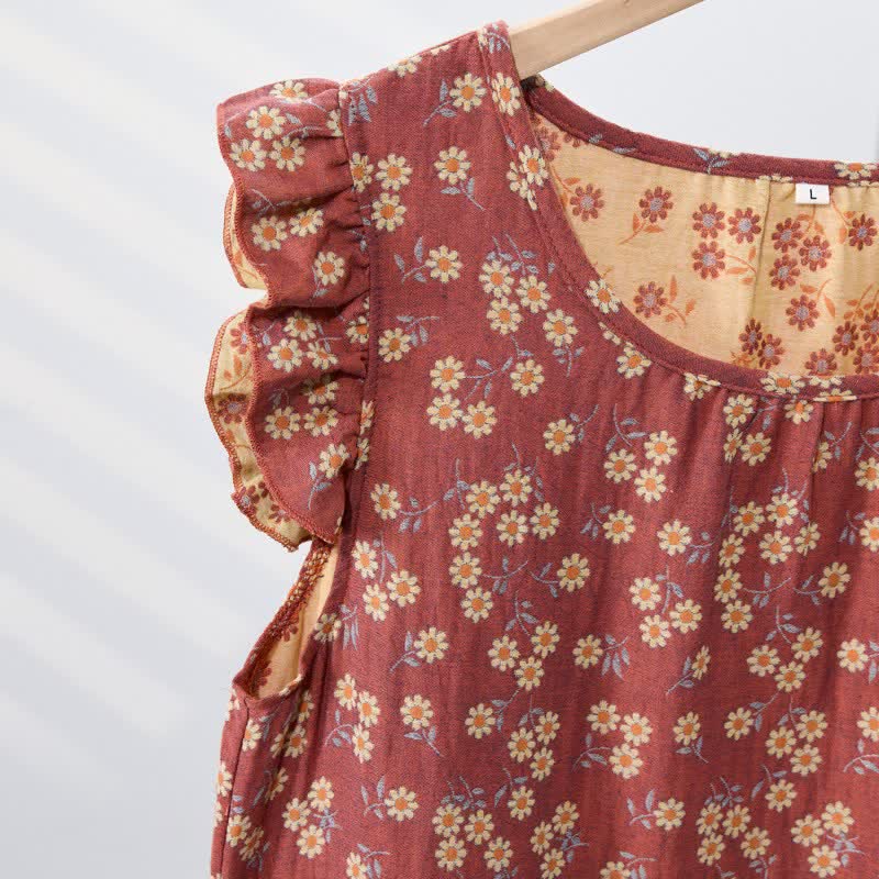 Ownkoti Country Daisy Pure Cotton Sleeveless Nightgown - image 15