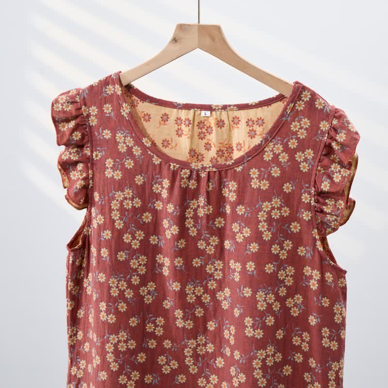 Ownkoti Country Daisy Pure Cotton Sleeveless Nightgown - image 14