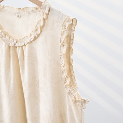 Ownkoti Minimalist Style Pure Cotton Sleeveless Nightgown - image 7