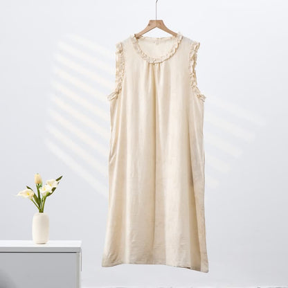 Ownkoti Minimalist Style Pure Cotton Sleeveless Nightgown - image 1