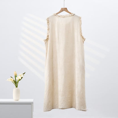 Ownkoti Minimalist Style Pure Cotton Sleeveless Nightgown - image 3
