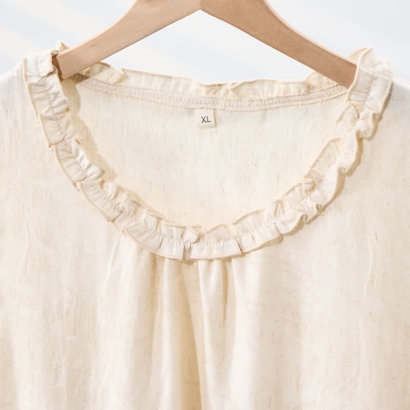 Ownkoti Minimalist Style Pure Cotton Sleeveless Nightgown - image 6