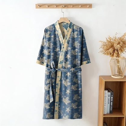 Ownkoti Unisex Maple Leaf Cotton Kimono Robe - image 2