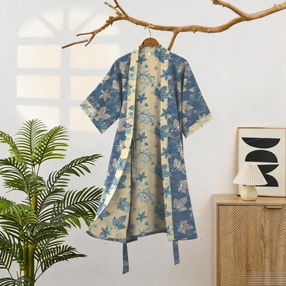 Ownkoti Unisex Maple Leaf Cotton Kimono Robe - image 1