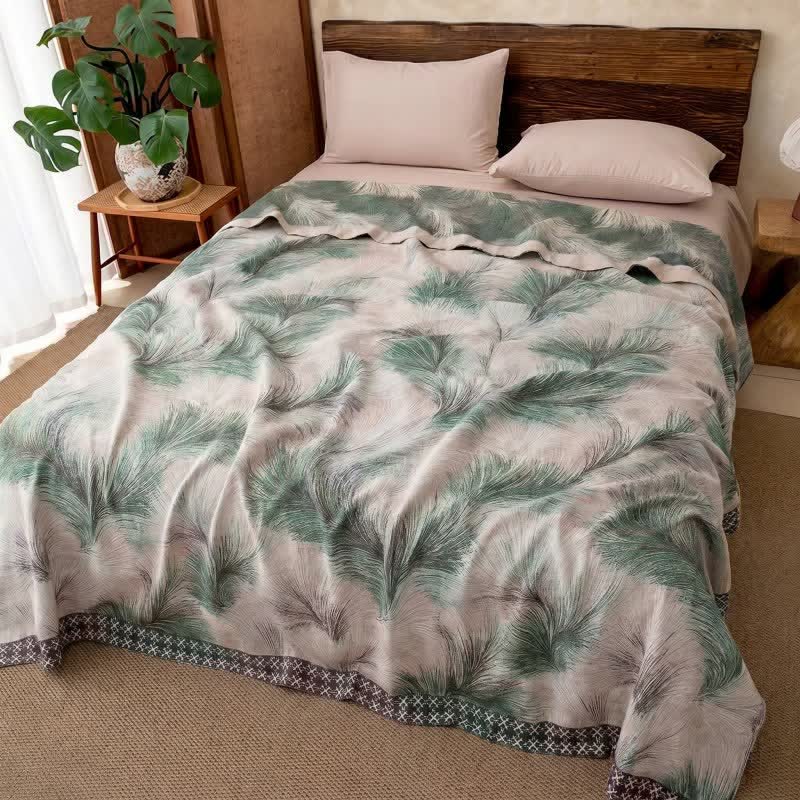 Ownkoti Rustic Botanical Cotton Gauze Blanket - image 1