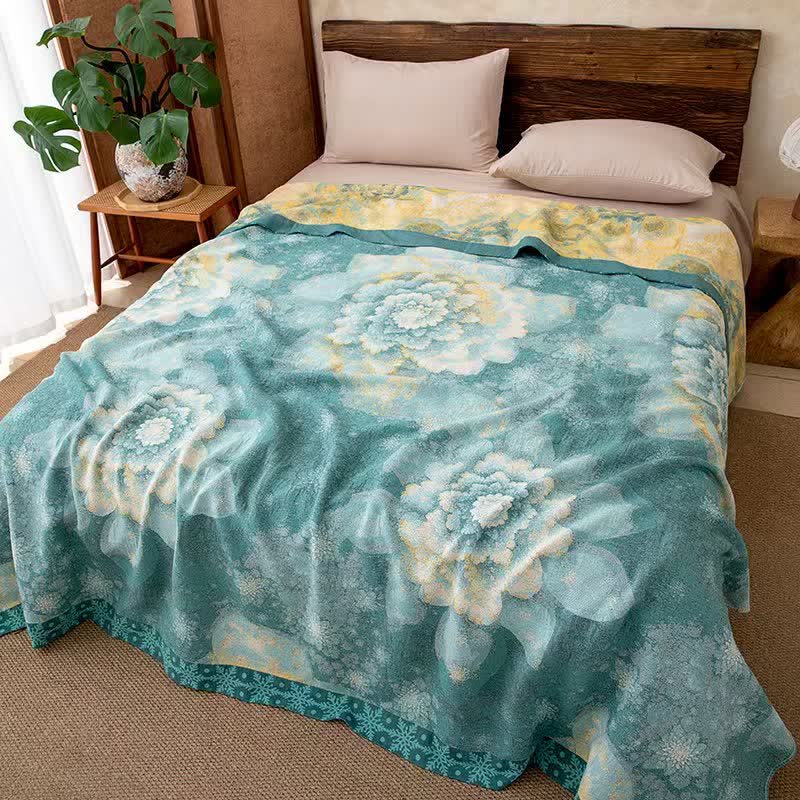 Ownkoti Rustic Blooming Floral Cotton Gauze Blanket - image 1