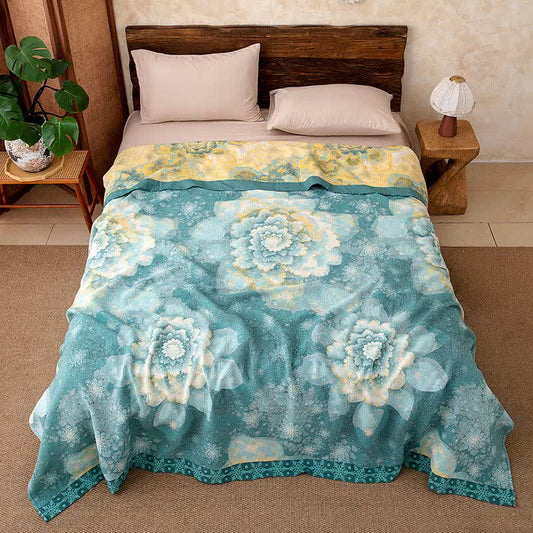 Ownkoti Rustic Blooming Floral Cotton Gauze Blanket - 86"W x 94"L - image 0