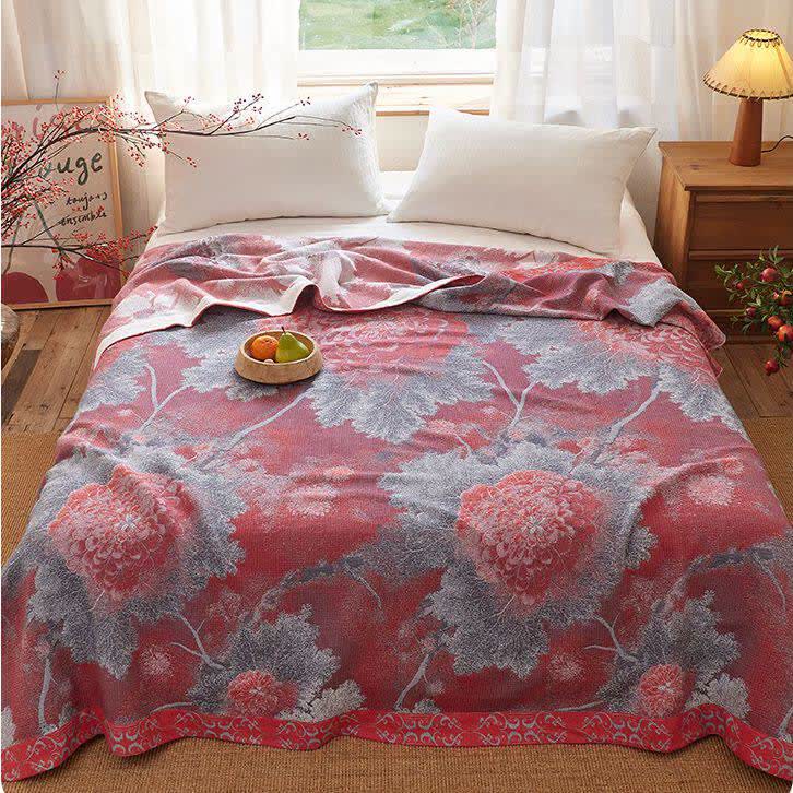 Ownkoti Rustic Floral Reversible Cotton Gauze Blanket - image 2