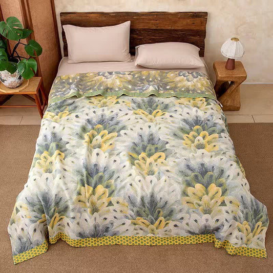 Ownkoti Artistic  Watercolor Cotton Gauze Blanket - 86"W x 94"L - image 0