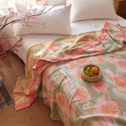 Ownkoti Watercolor Poppy Cotton Gauze Blanket - image 3