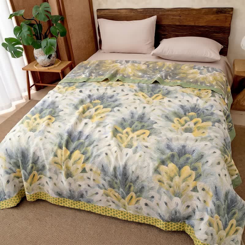 Ownkoti Artistic  Watercolor Cotton Gauze Blanket - image 1