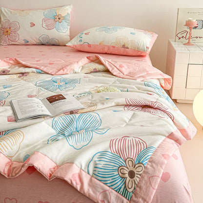 Ownkoti Line Art Floral Print Cotton Quilt - image 5